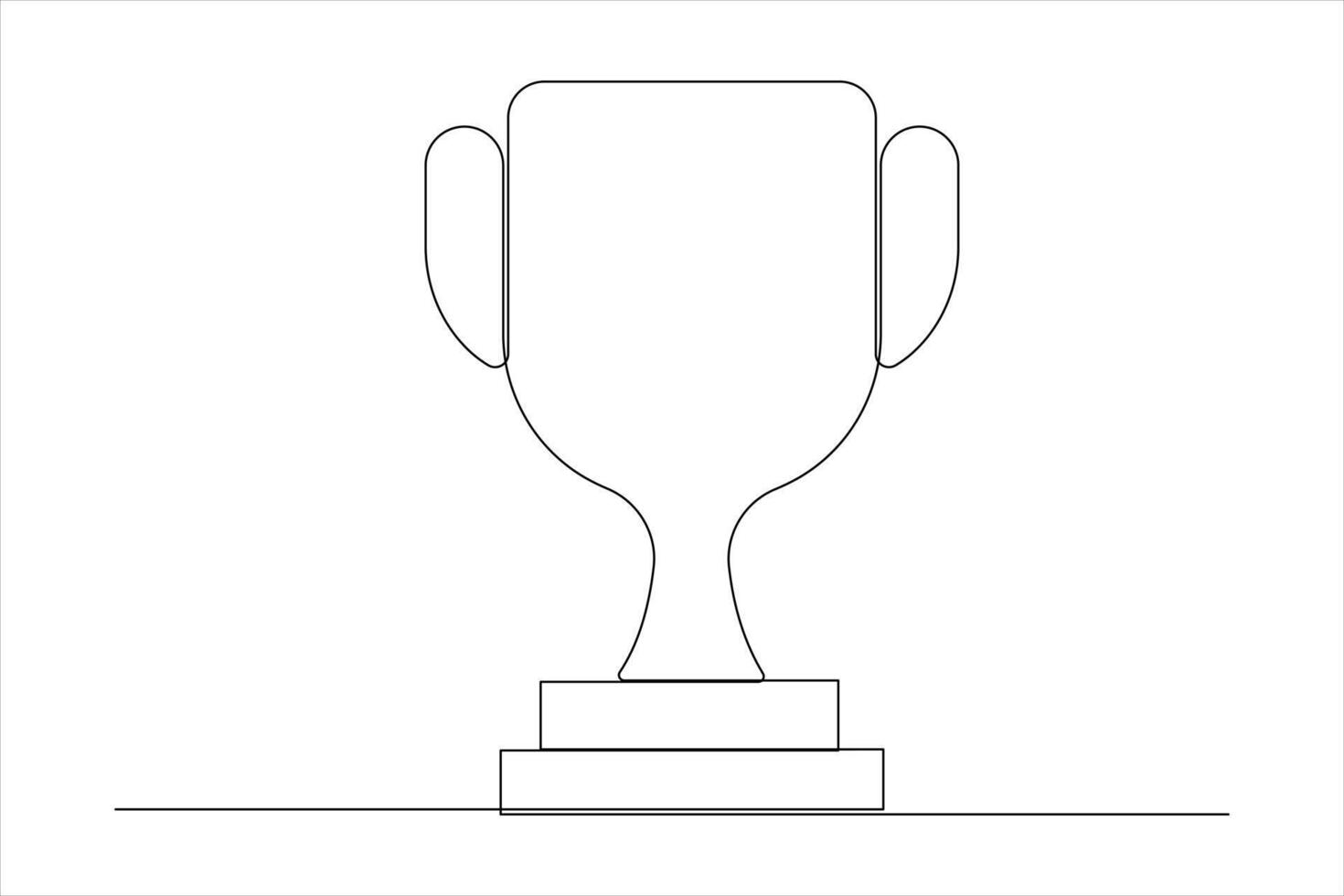 Continuous one line art drawing of champion winner trophy illustration vector
