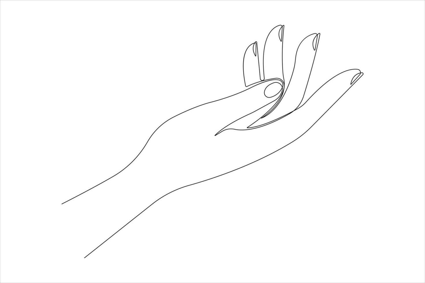 Continuous single line drawing of human hand gestures design graphic illustration vector