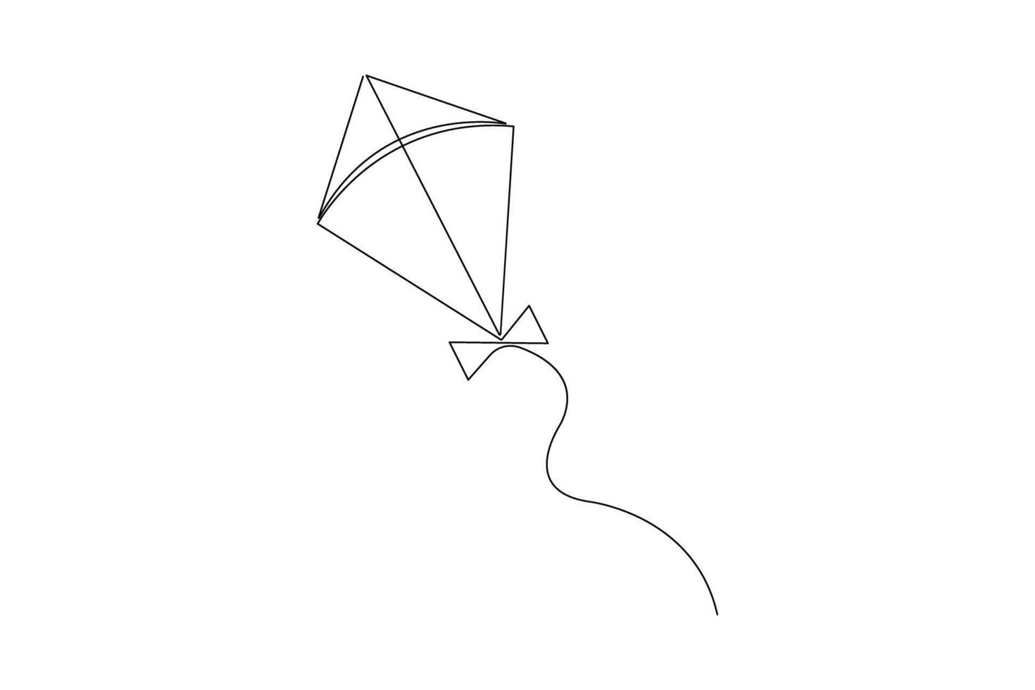 Kite continuous one line art drawing of outline concept vector