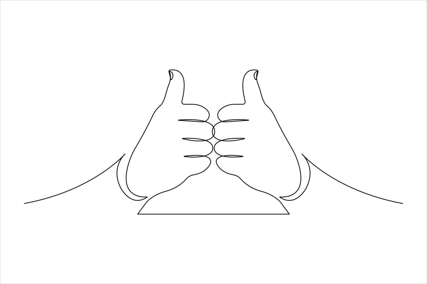 Continuous one line art drawing of human hand gestures outline illustration vector