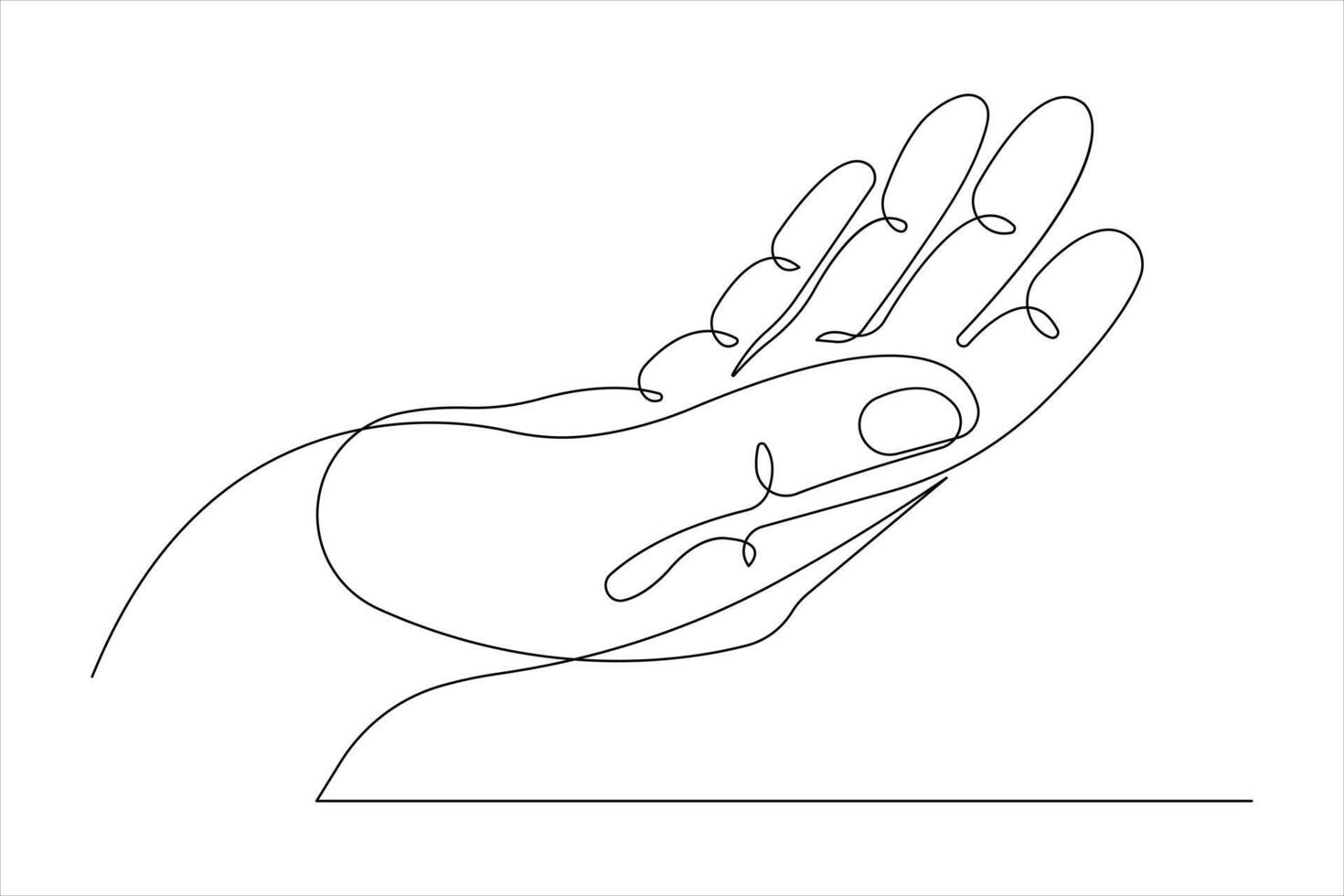 Continuous one line art drawing of human hand gestures design illustration vector