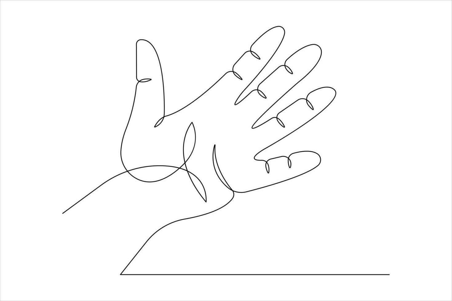 Continuous single line art drawing of human hand gestures design graphic illustration vector