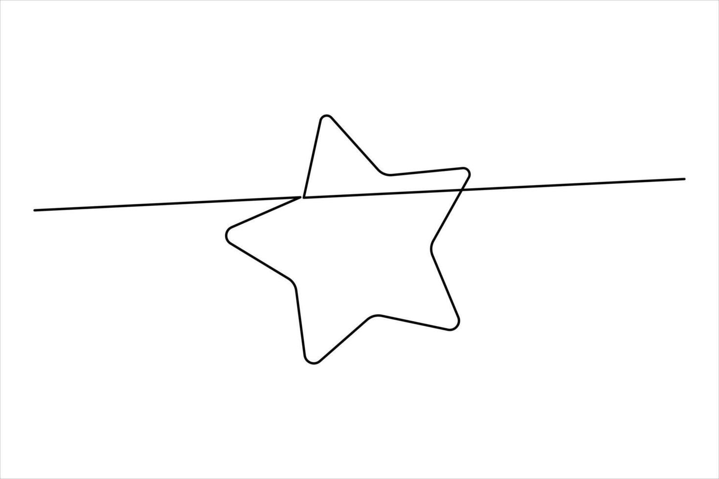 One continuous line art minimalist drawing of star illustration concept vector