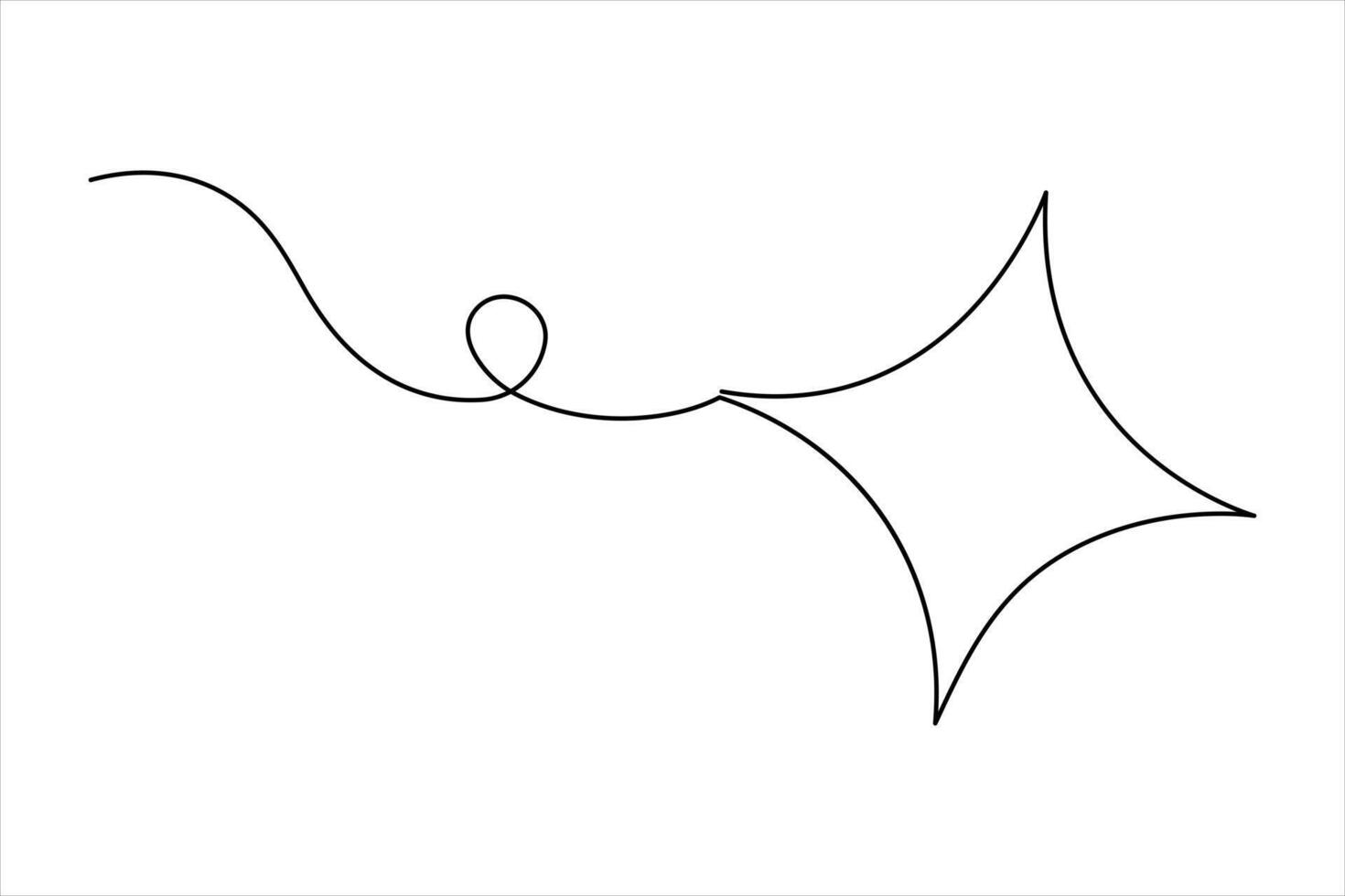 Single continuous line art minimalist drawing of star illustration vector
