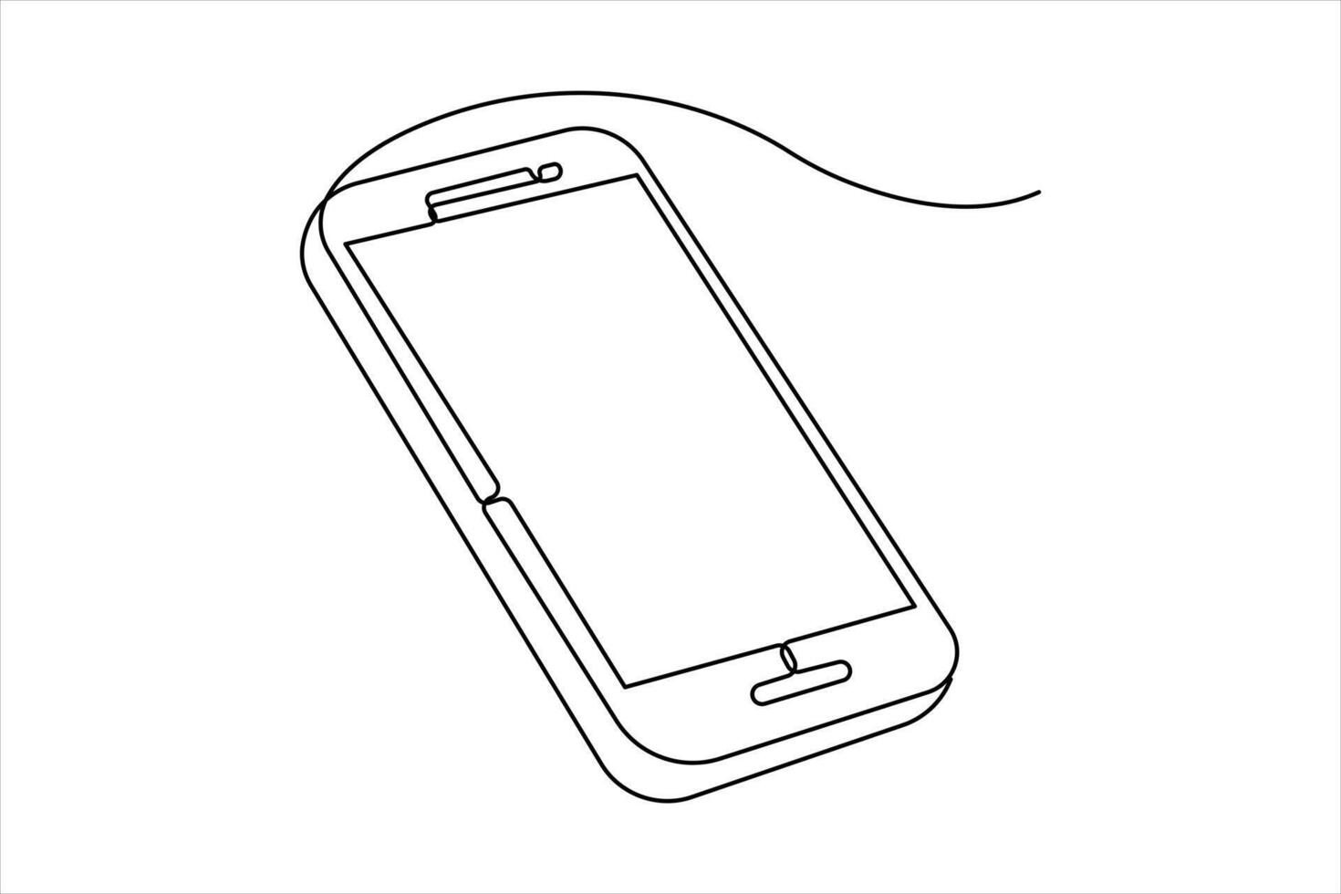 Continuous one line art drawing of Mobile phone modern technology design illustration vector