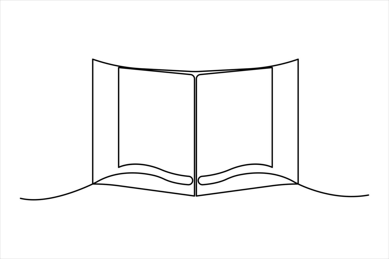 Continuous single line art drawing of open Quran Ramadan concept outline art illustration vector
