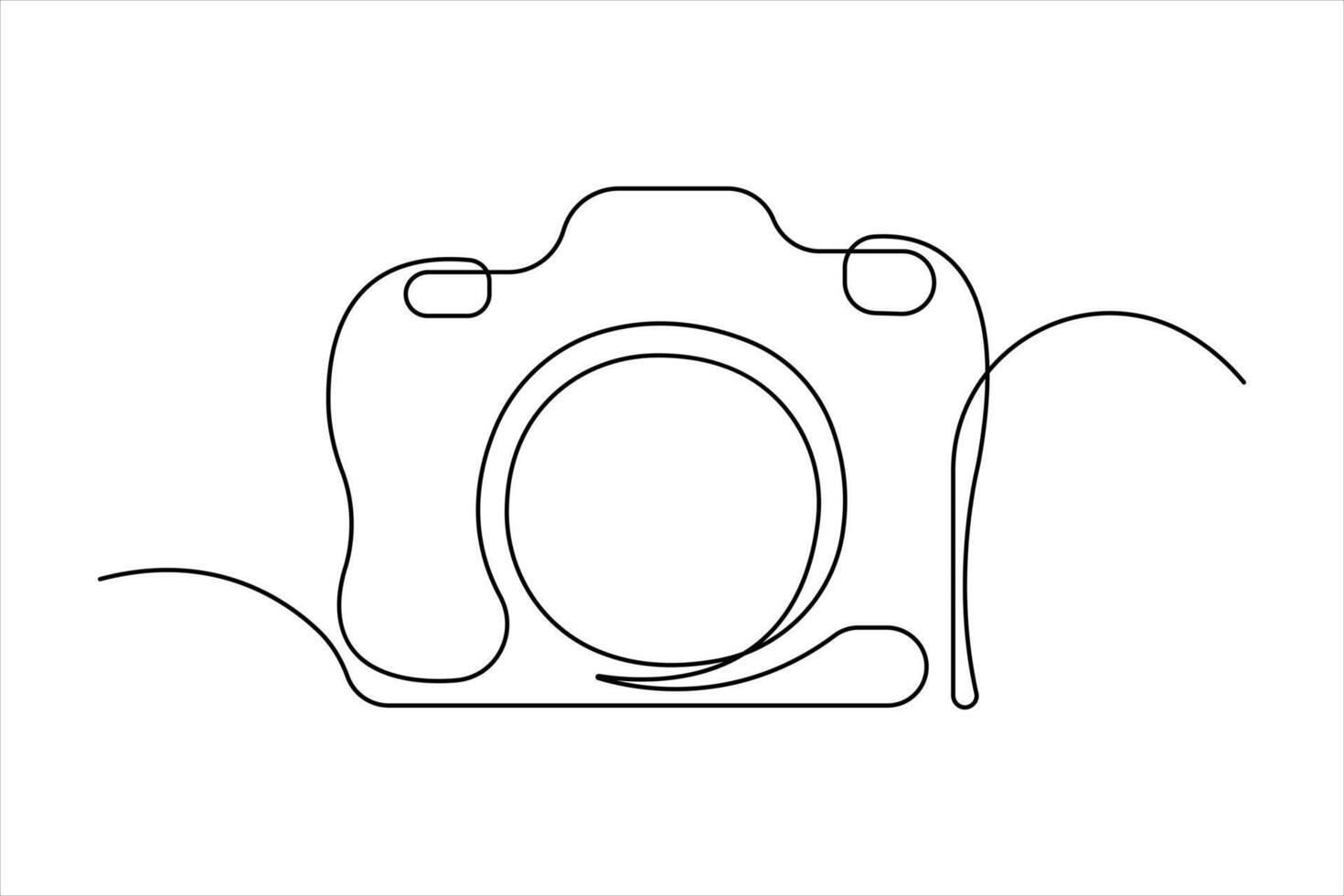 Camera one continuous line drawing of design vector