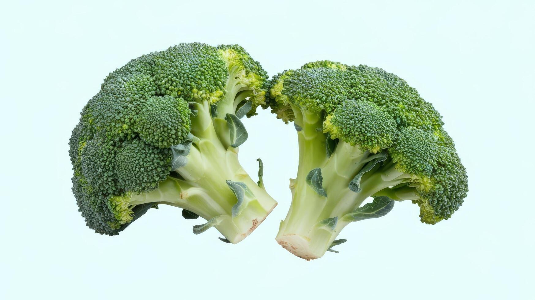 Two broccoli isolate on white background photo