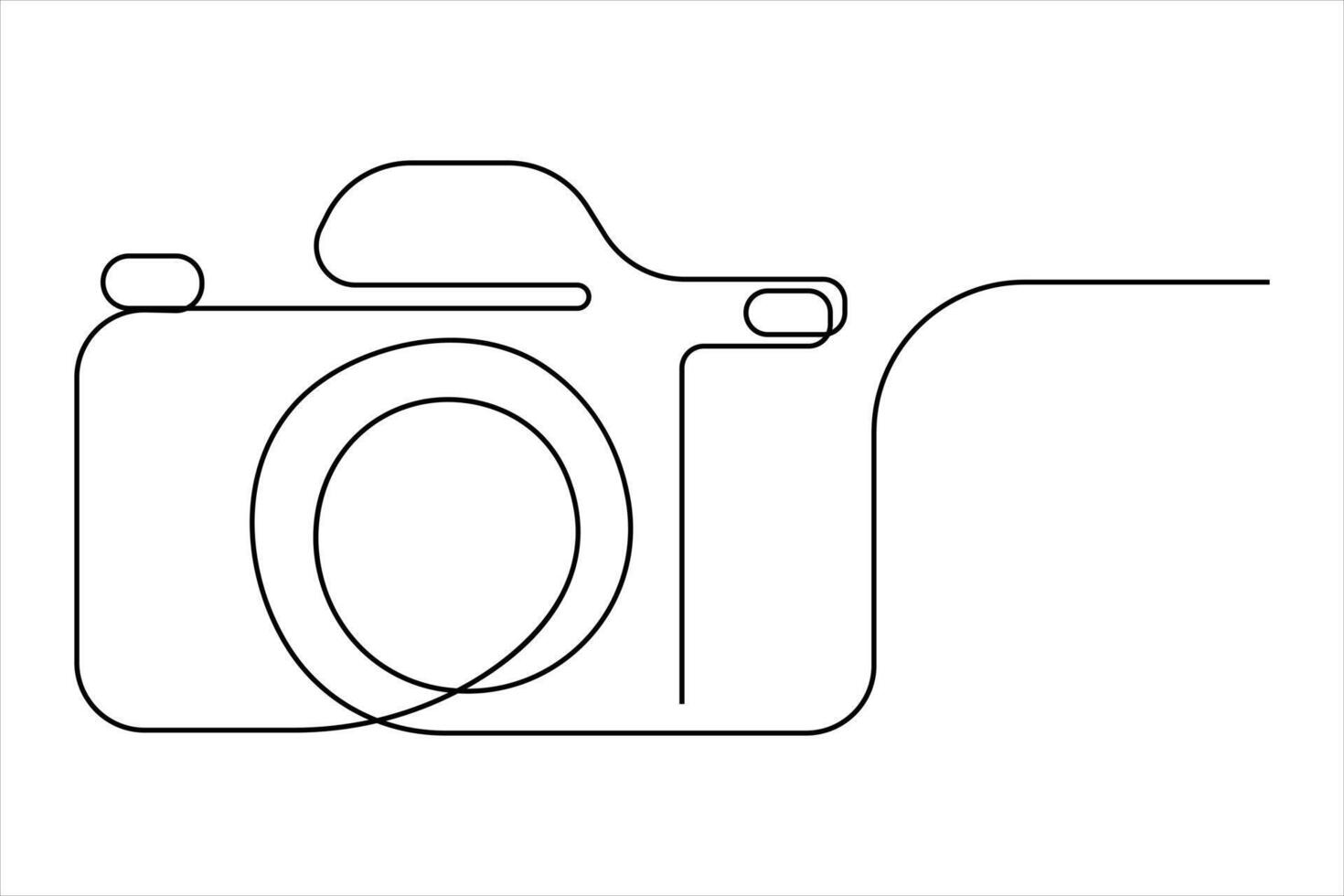 Camera one continuous line drawing of design illustration vector
