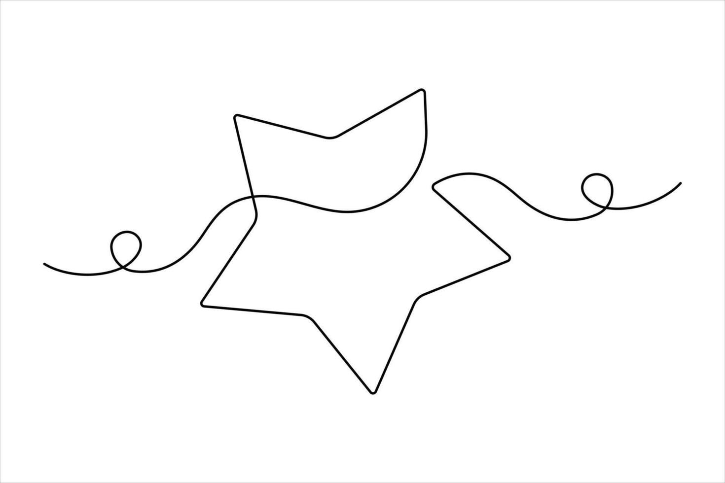 Star continuous one line art drawing of design outline vector