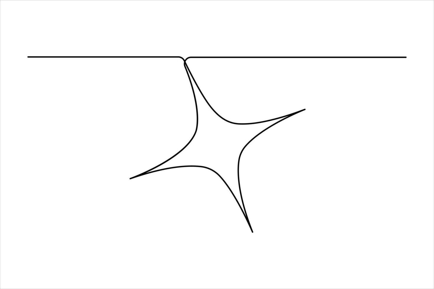 One continuous line art minimalist drawing of star illustration vector