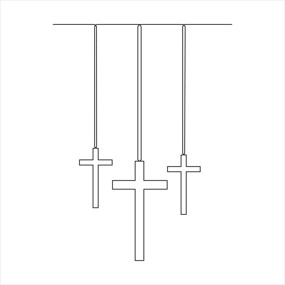Good Friday continuous single line art drawing of outline design illustration vector
