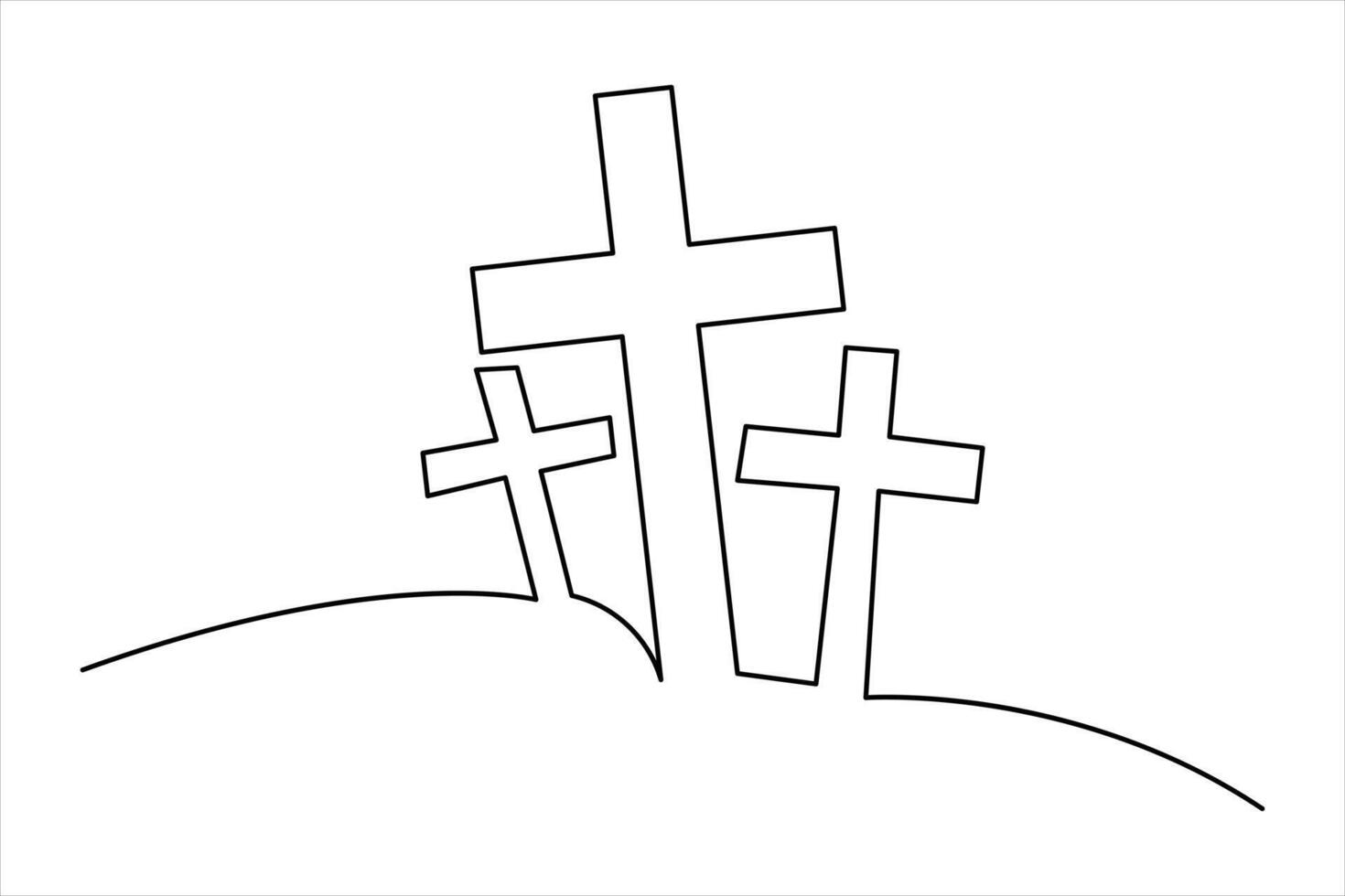 Good Friday continuous one line art drawing of outline art illustration design vector