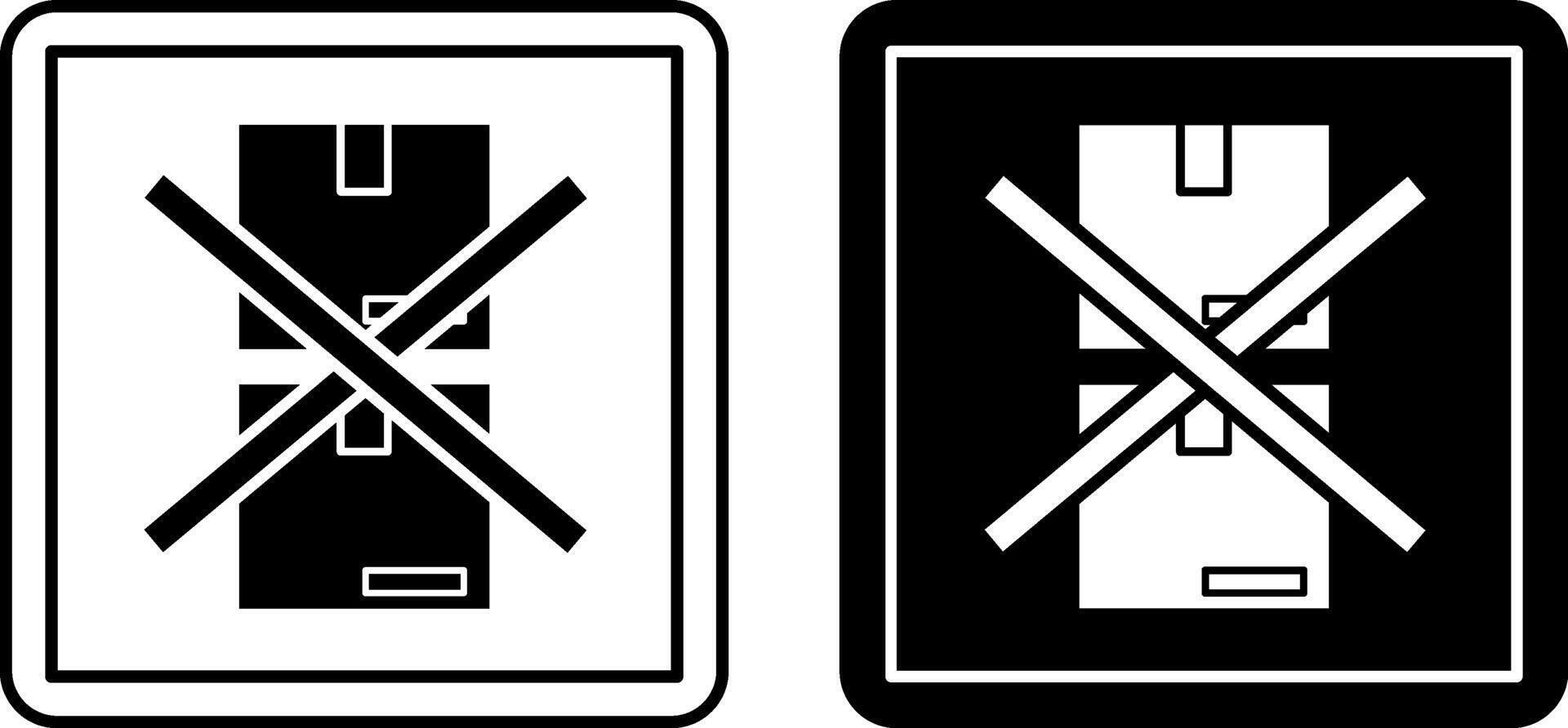 Do Not Stack Signs. Cardboard Packaging Labels. Black and White Icons. Logistics. Warning Symbol, Handle With Care. vector