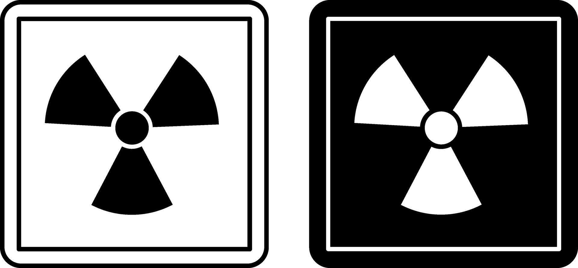 Radiation Signs. Cardboard Packaging Labels. Black and White Icons. Logistics. Warning Symbol, Handle with Caution. vector