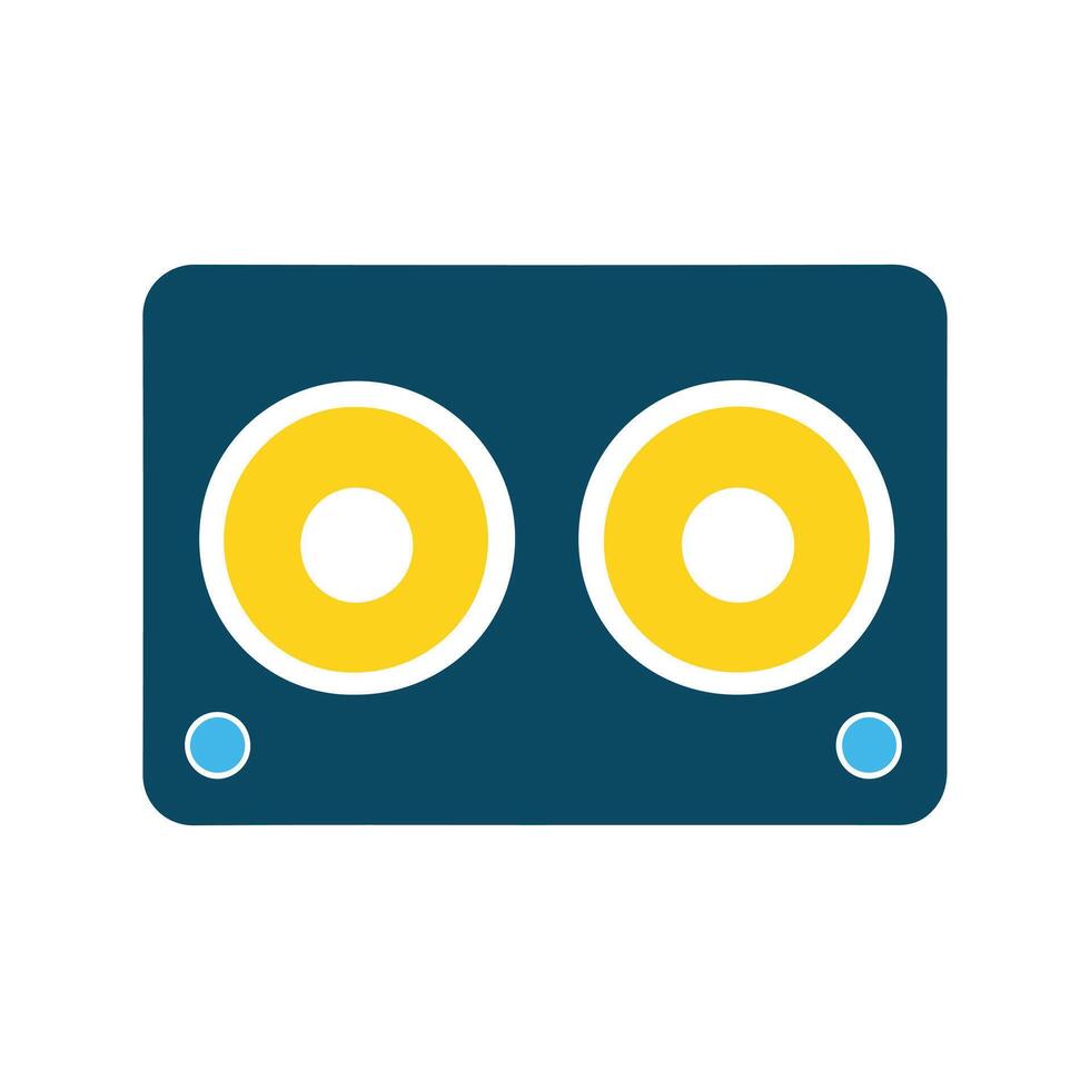 Abstract Audio Cassette Icon or Logo Design Template vector