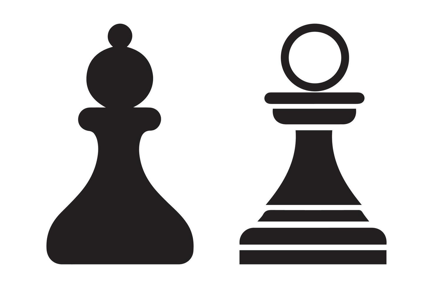 Abstract Chess Pieces Icon or Logo Design Template vector