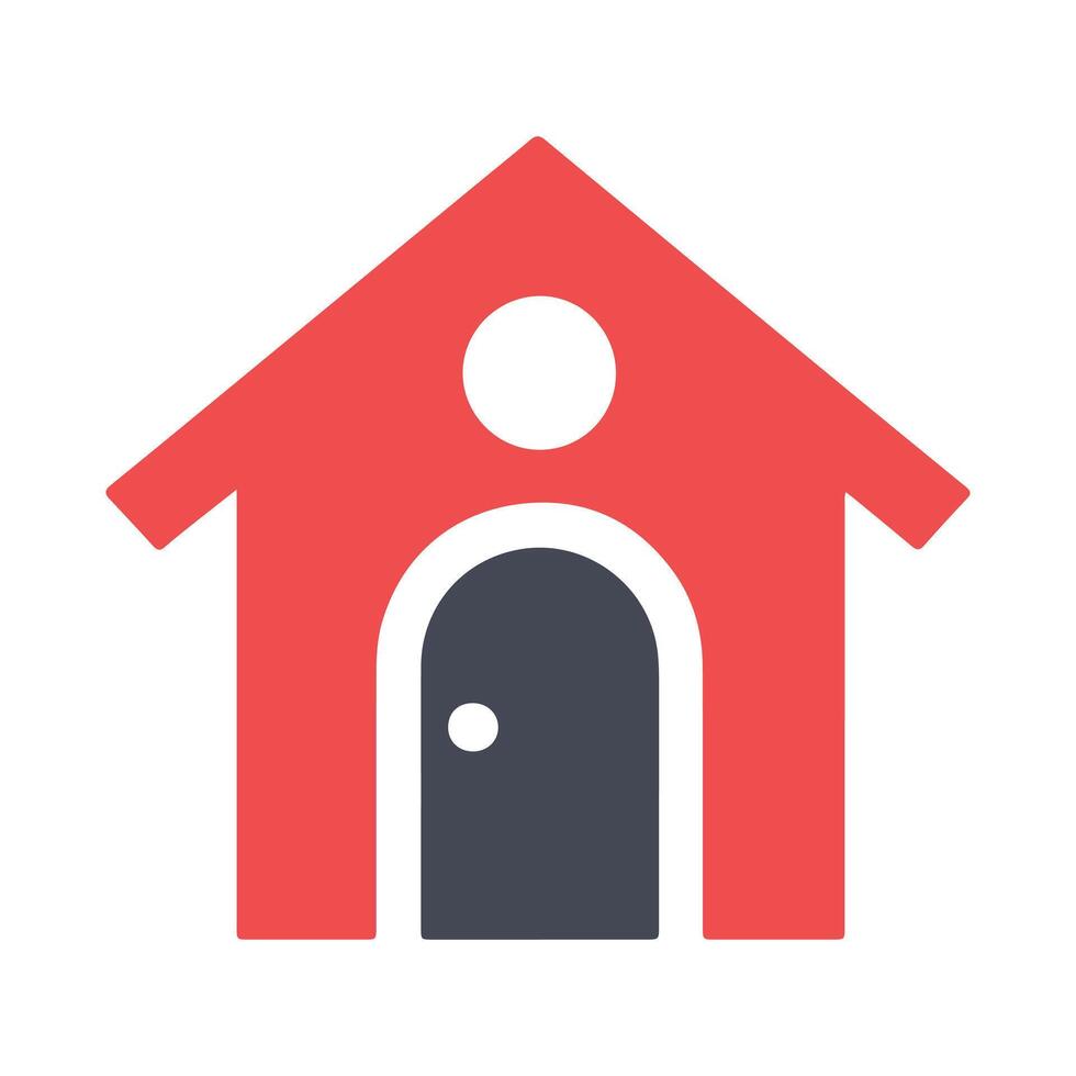 Abstract Small Dog House Icon or Logo Design Template vector
