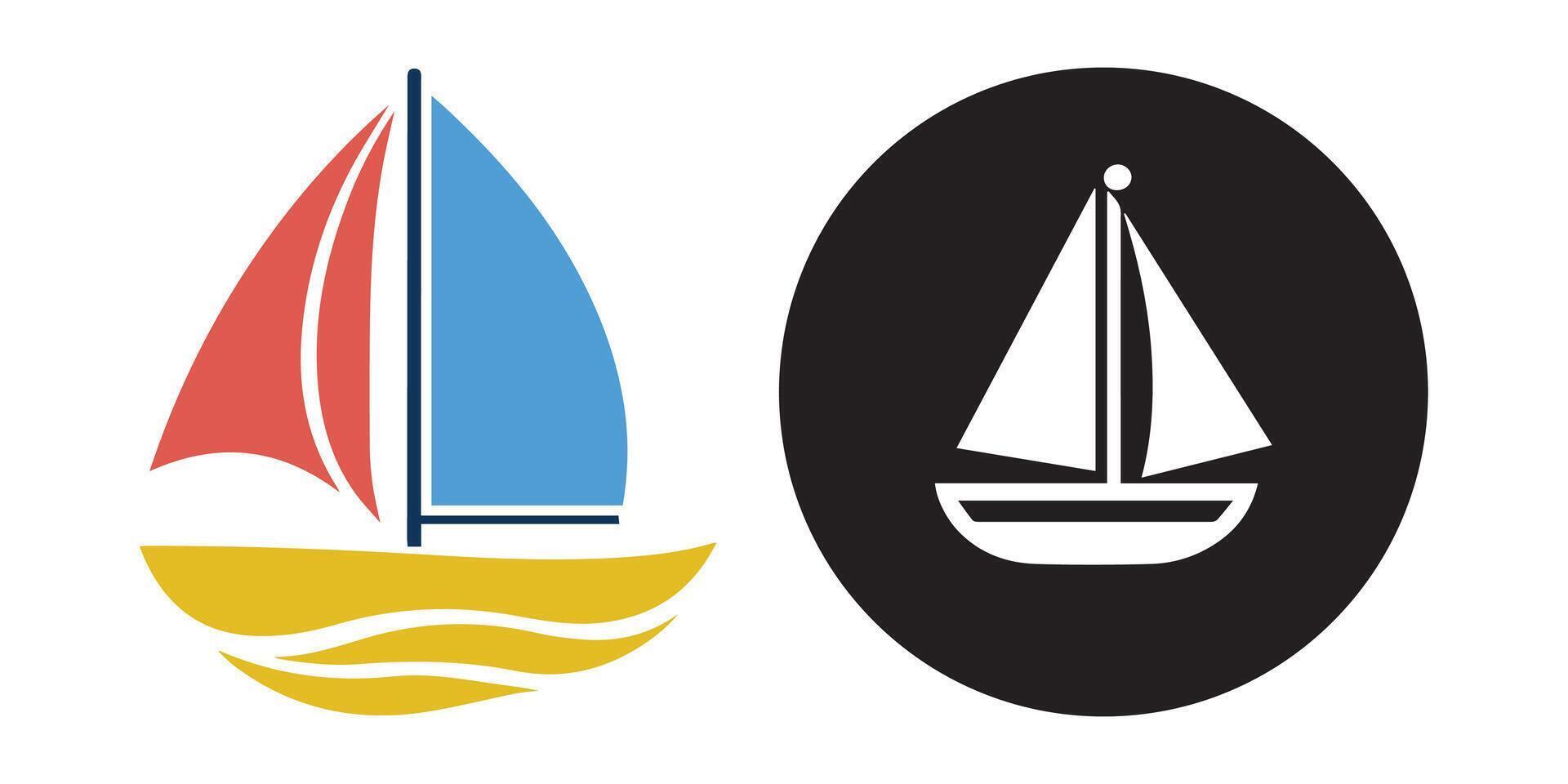 Abstract Sailboat Icon or Logo Design Template vector