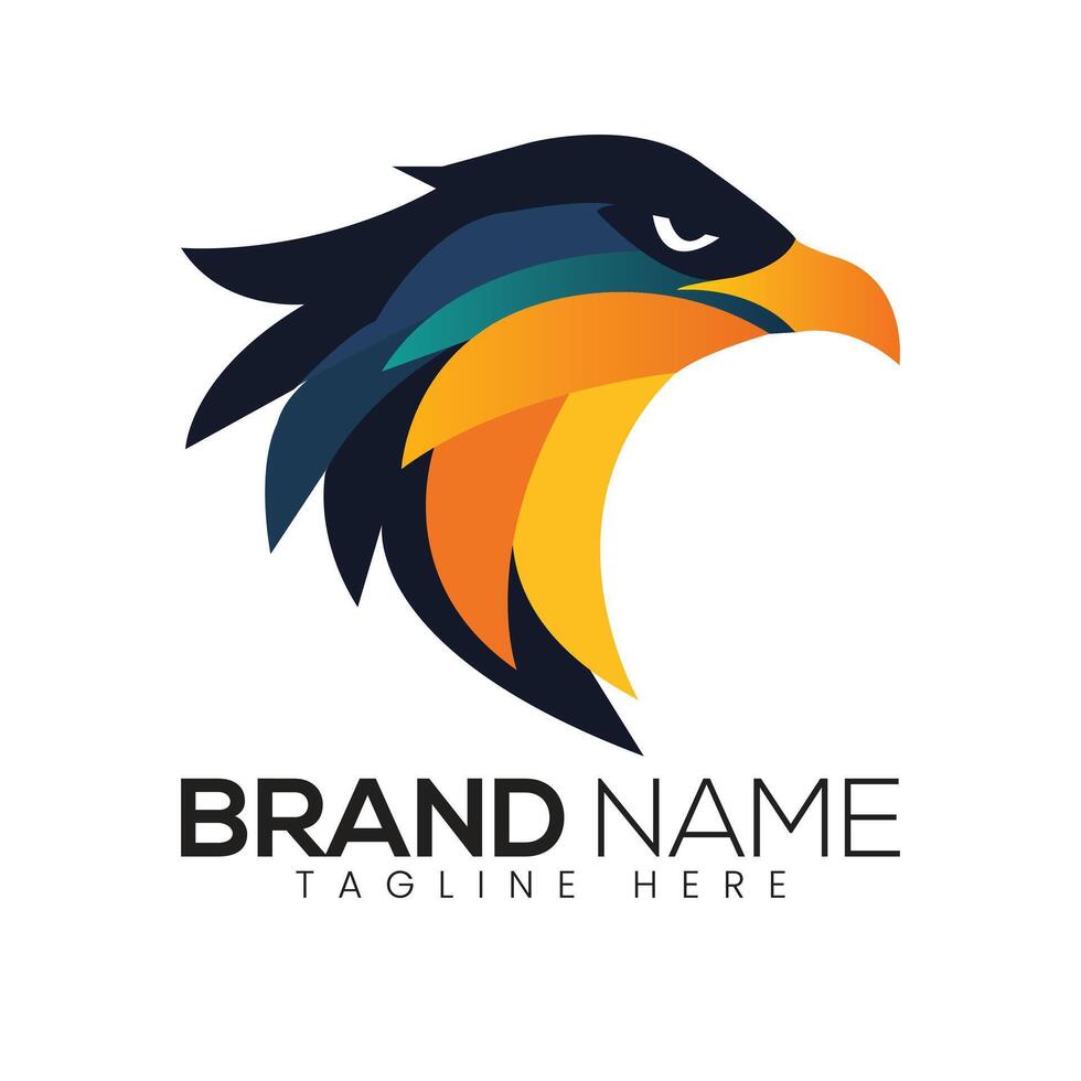 Abstract Colorful Eagle Head Icon or Logo Design Template vector