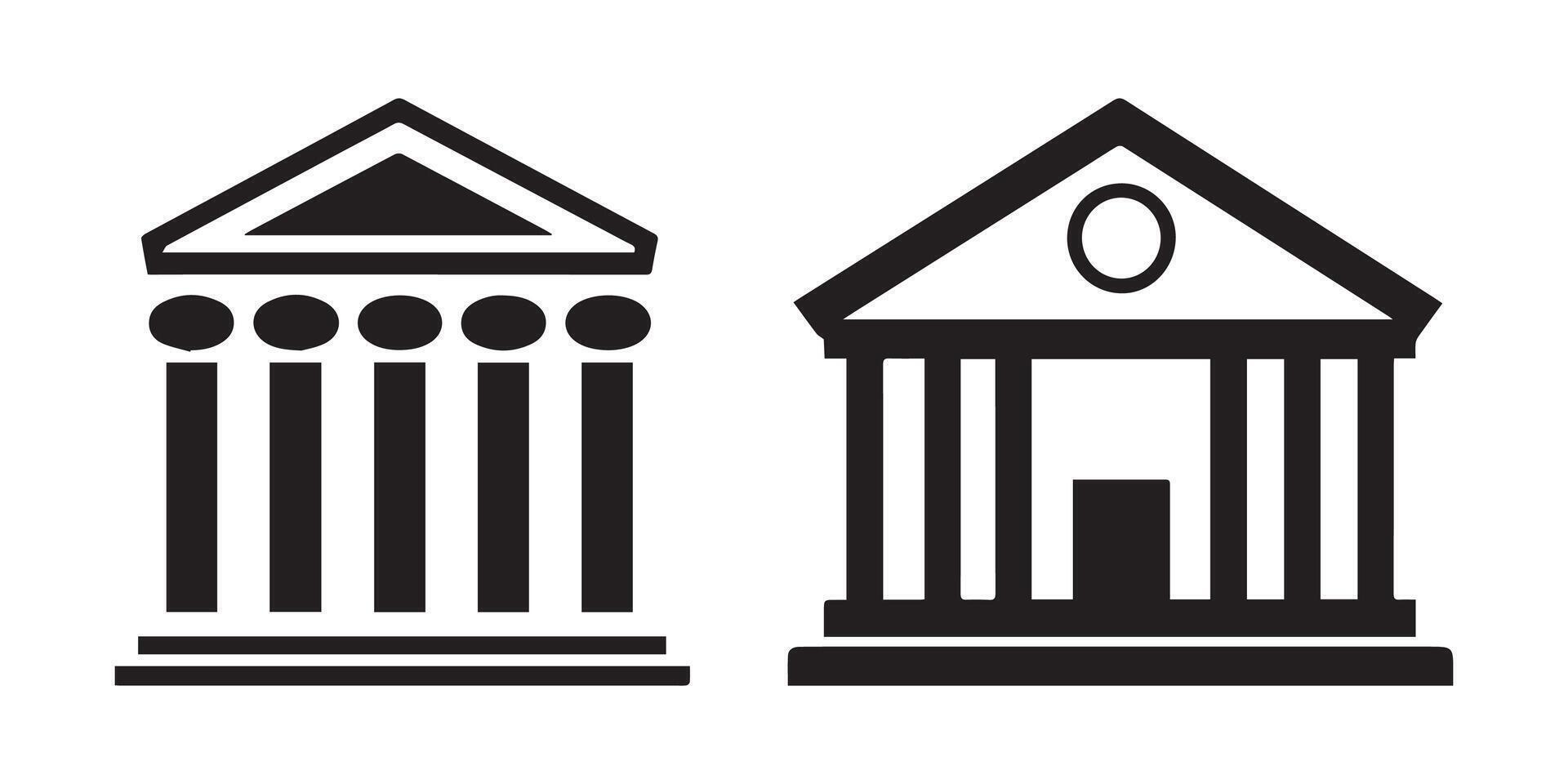Abstract Bank Building Icon or Logo Design Template vector