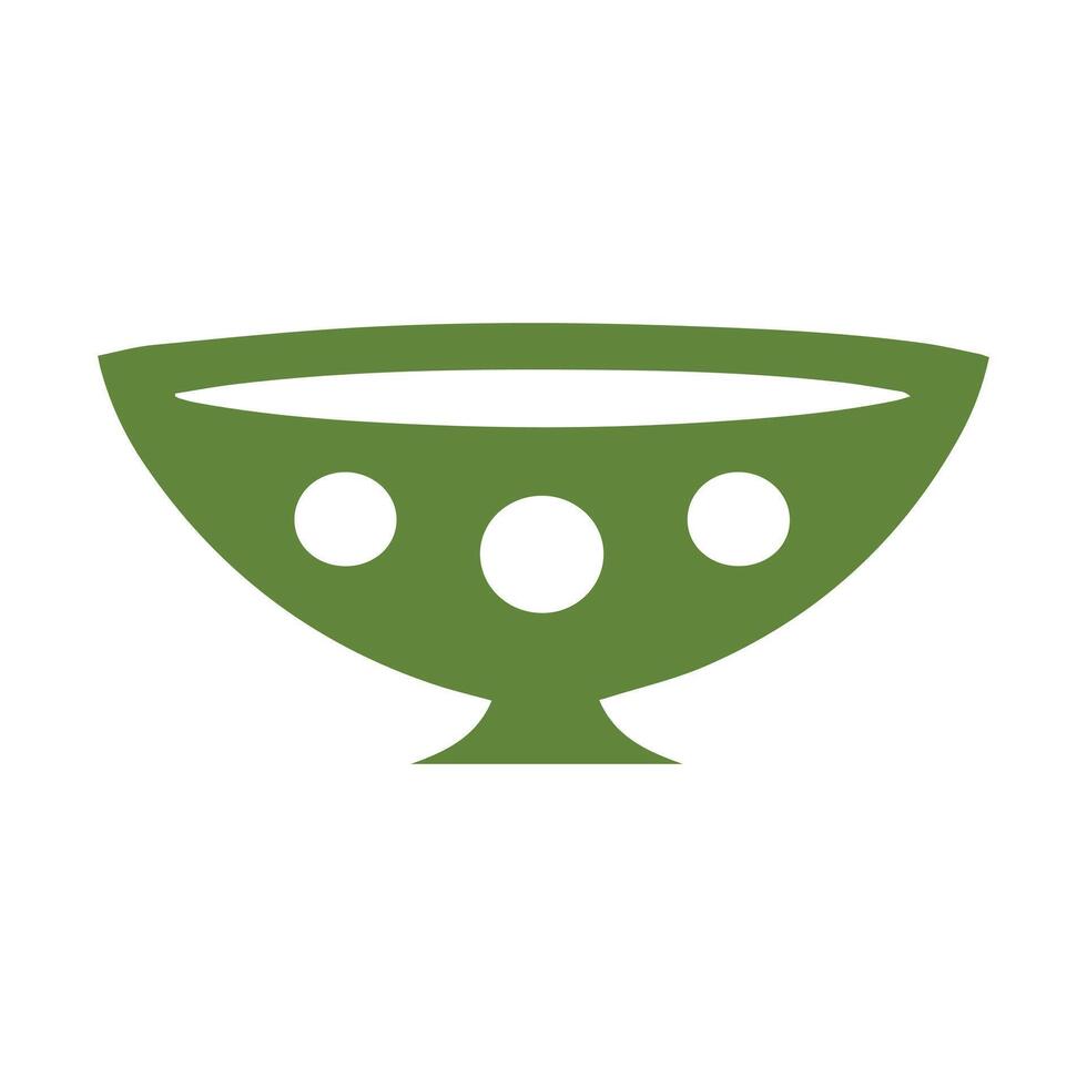 Abstract Ancient Vintage Bowl Icon or Logo Design Template vector