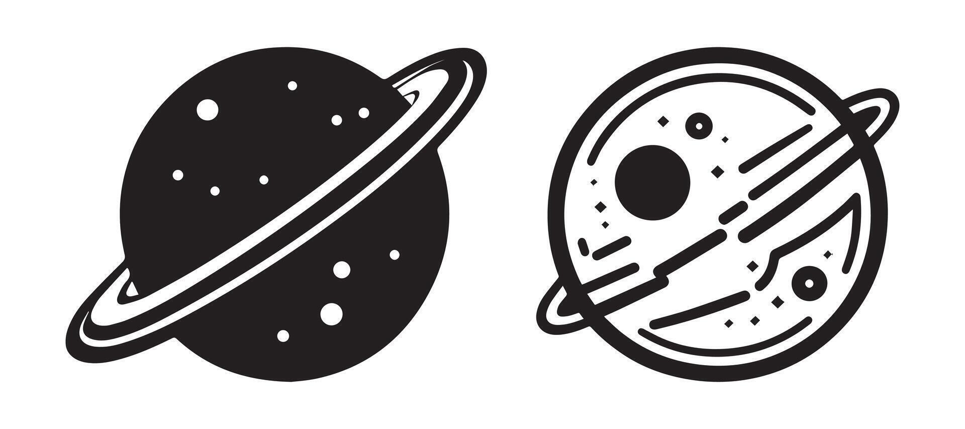 Abstract Saturn Planet Icon or Logo Design Template vector