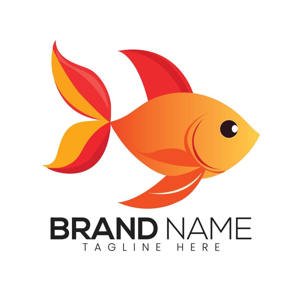Abstract Colorful Stylized Goldfish Icon or Logo Design Template vector