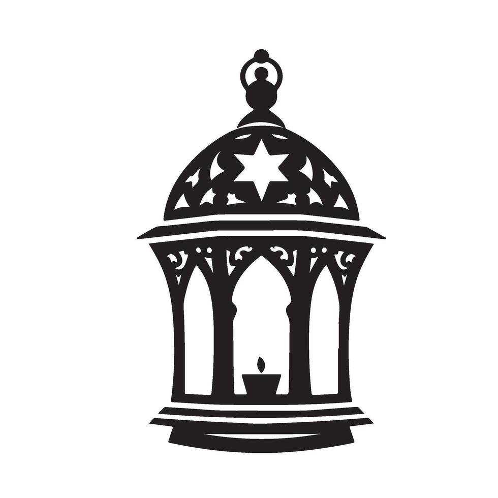 an ornate lantern with a star on top vector