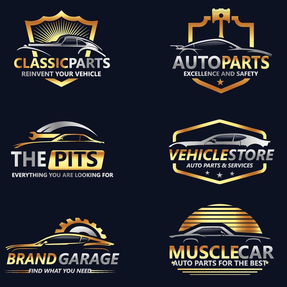 A new Logo Design Elements, and Car Labels. cafe, retro illustration object vector