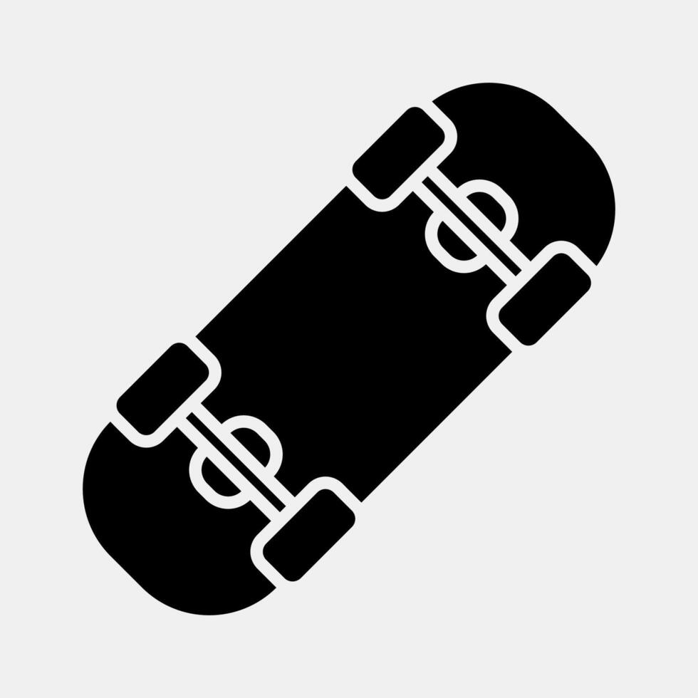 Icon skateboard. Sports elements. Icon in glyph style. vector