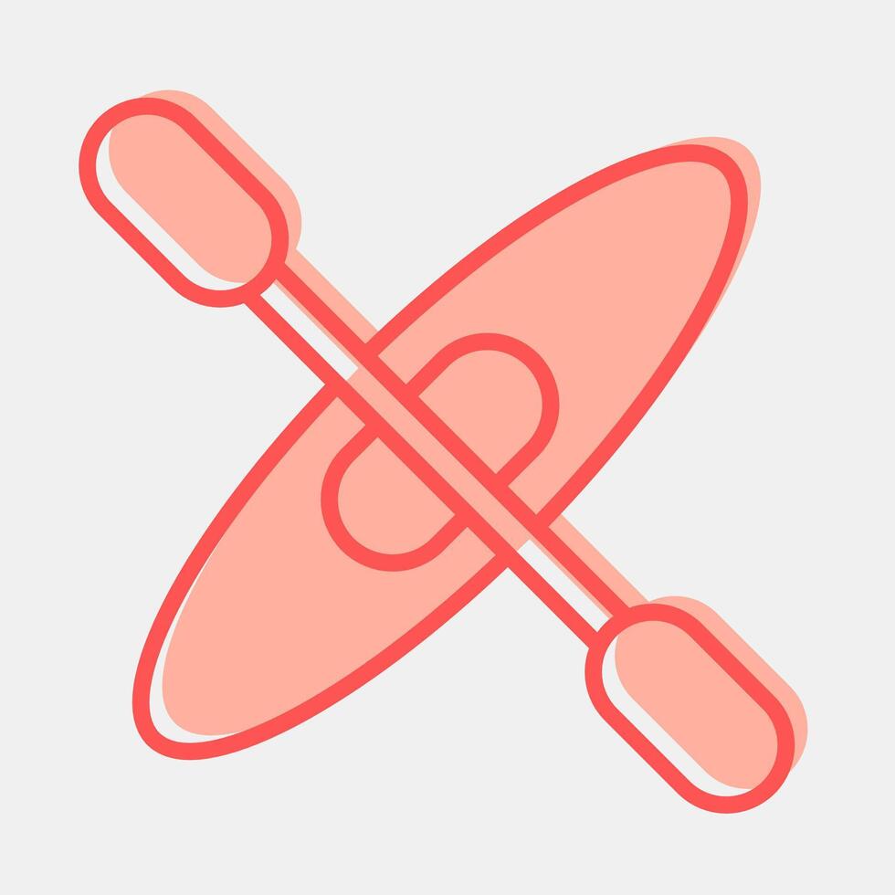 Icon kayak. Sports elements. Icon in two tone style. vector