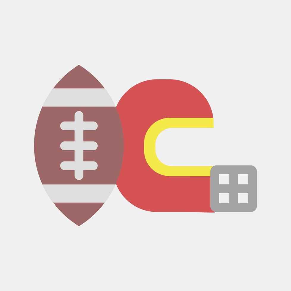 Icon american football. Sports elements. Icon in flat style. vector