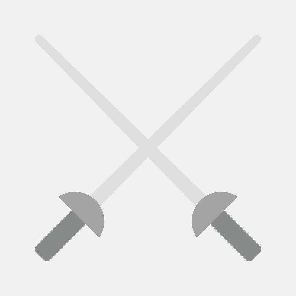 Icon fencing. Sports elements. Icon in flat style. vector