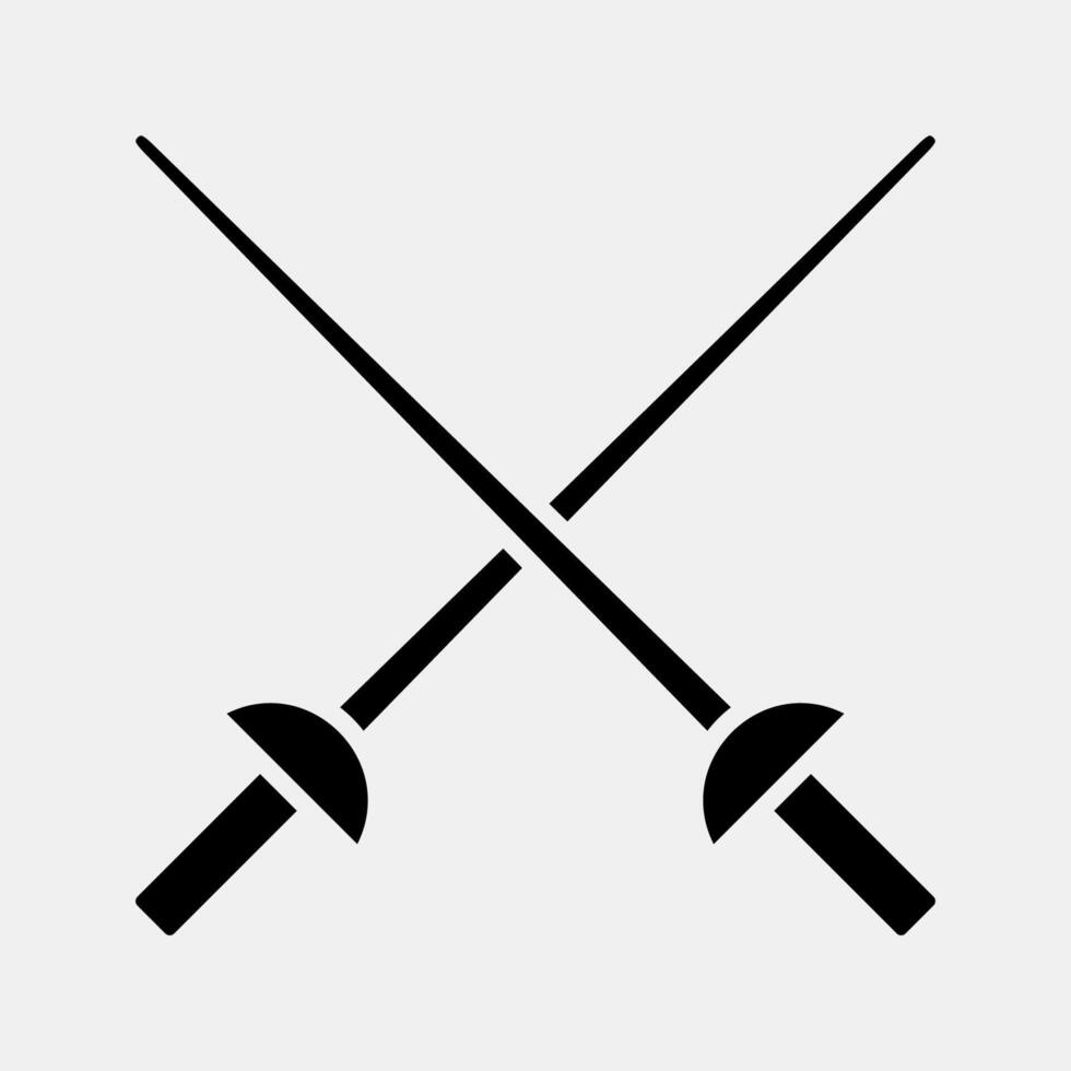 Icon fencing. Sports elements. Icon in glyph style. vector