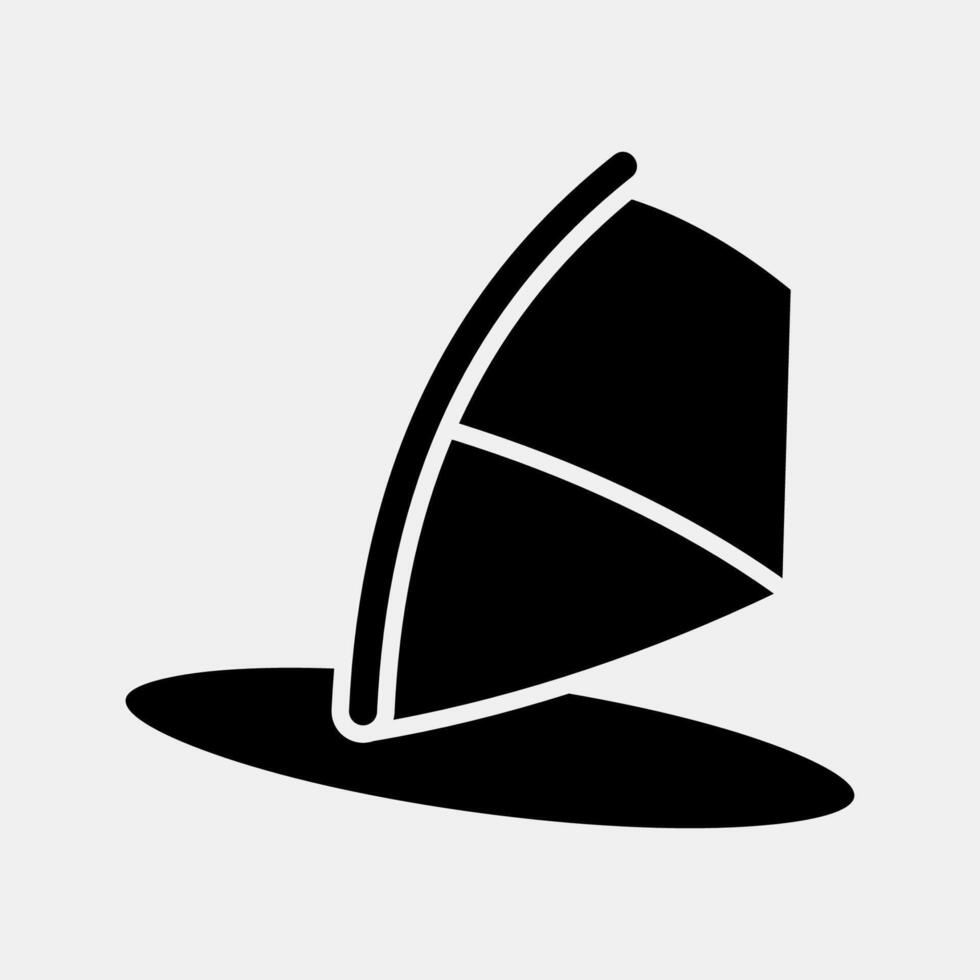 Icon wind surfing. Sports elements. Icon in glyph style. vector