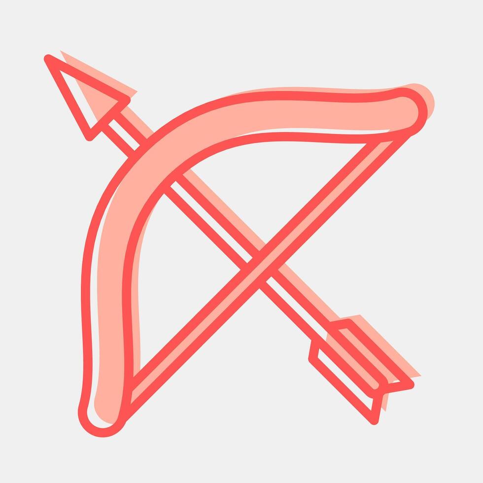 Icon archery. Sports elements. Icon in two tone style. vector