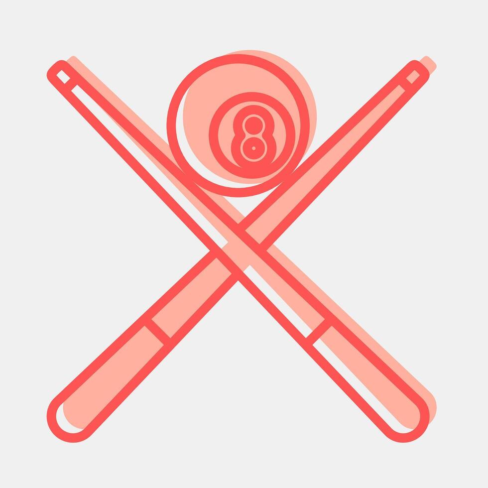 Icon pool game. Sports elements. Icon in two tone style. vector