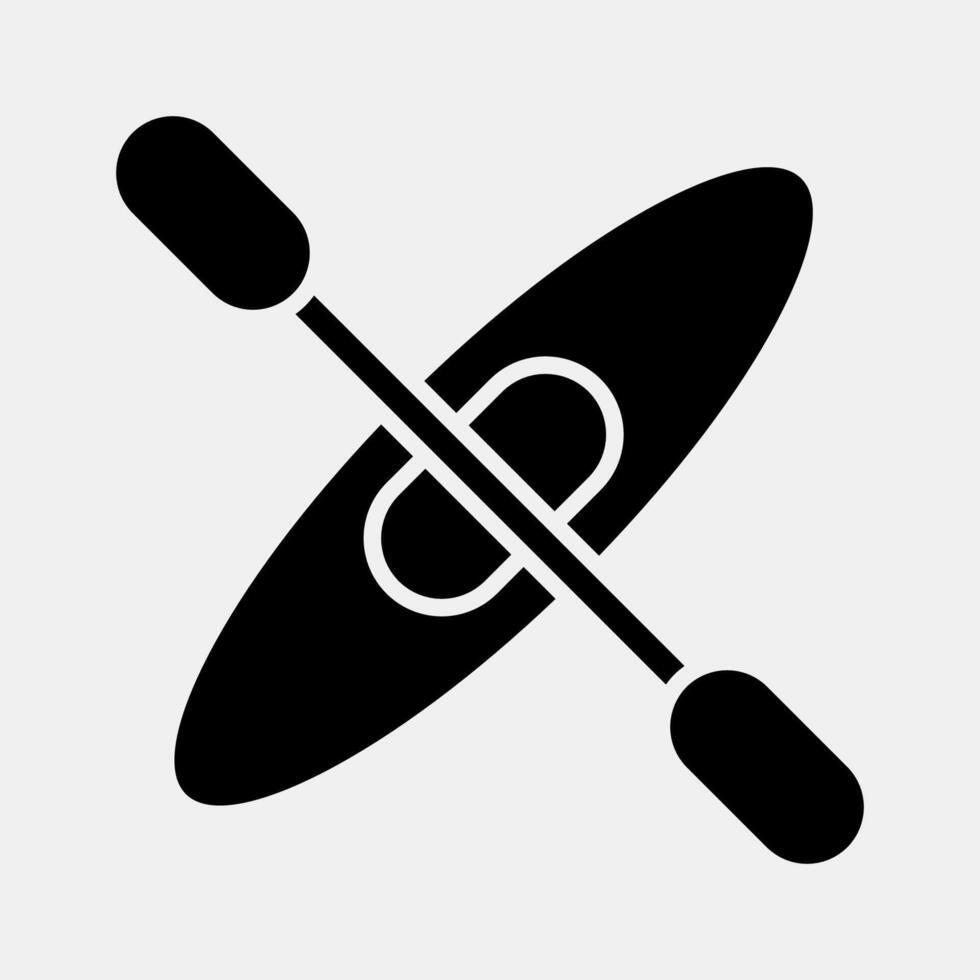 Icon kayak. Sports elements. Icon in glyph style. vector