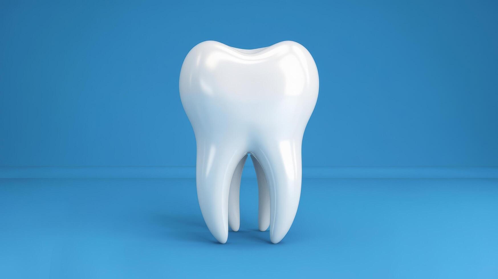 A tooth on a blue background photo