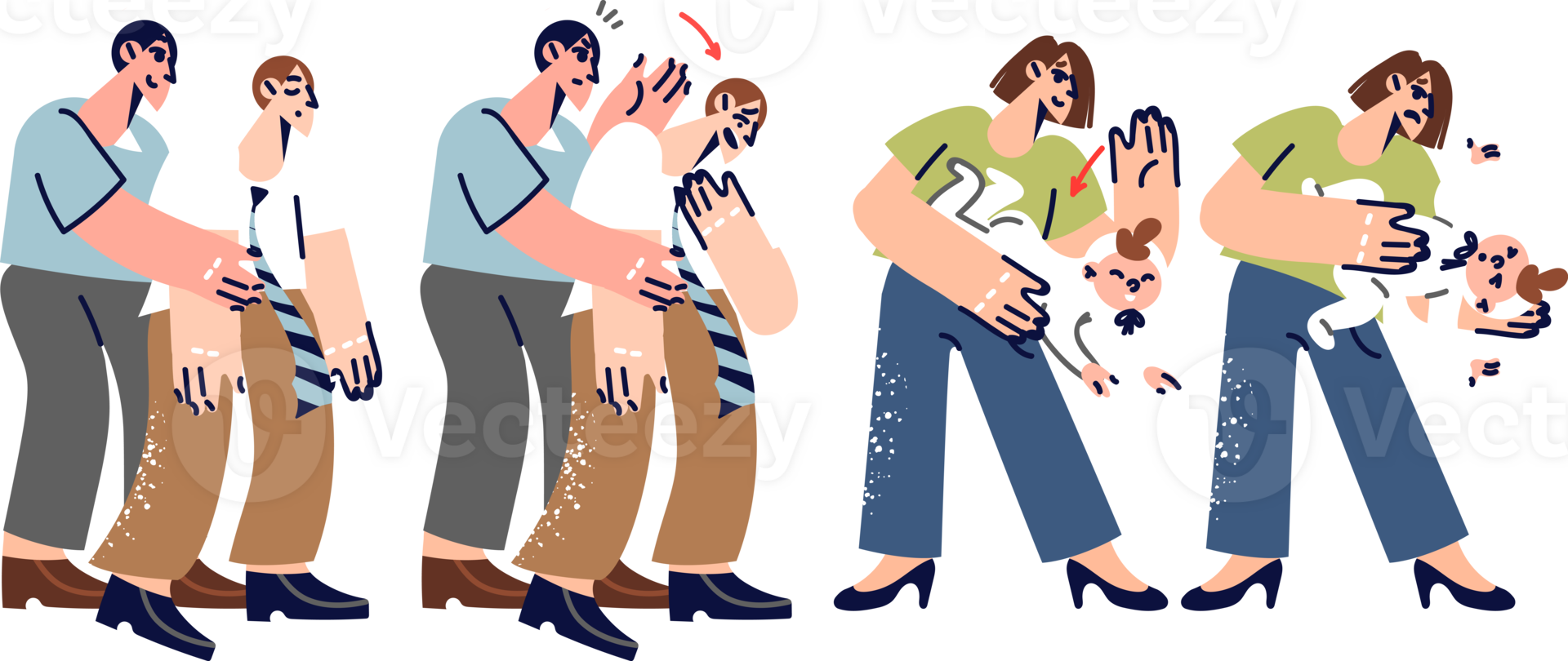 Heimlich maneuver to save suffocating people and infants, and to provide assistance in emergency. Using heimlich method and back blows for patients of different ages who choked during lunch png