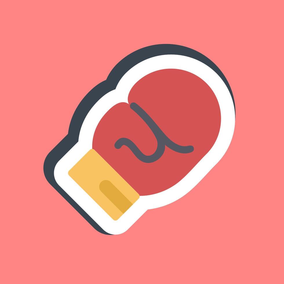 Sticker boxing. Sports elements. vector