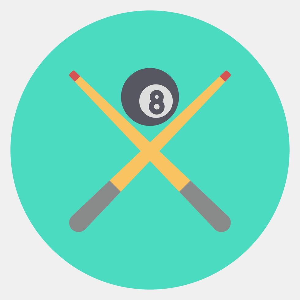 Icon pool game. Sports elements. Icon in color mate style. vector