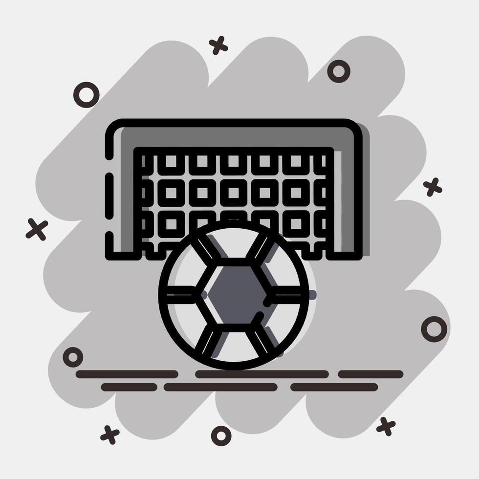 Icon football. Sports elements. Icon in comic style. vector