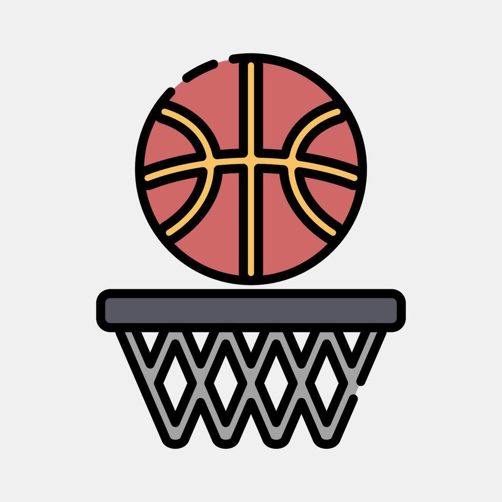 Icon basketball. Sports elements. Icon in filled line style. vector
