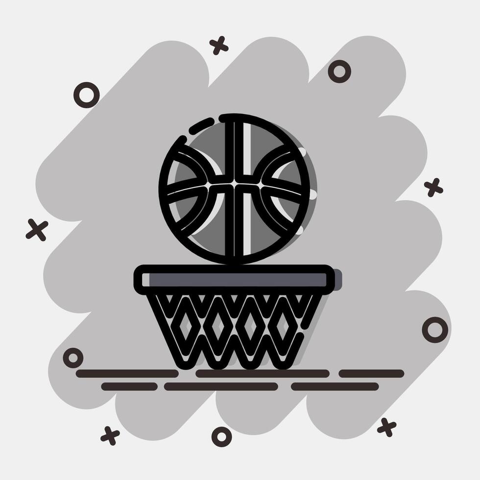 Icon basketball. Sports elements. Icon in comic style. vector