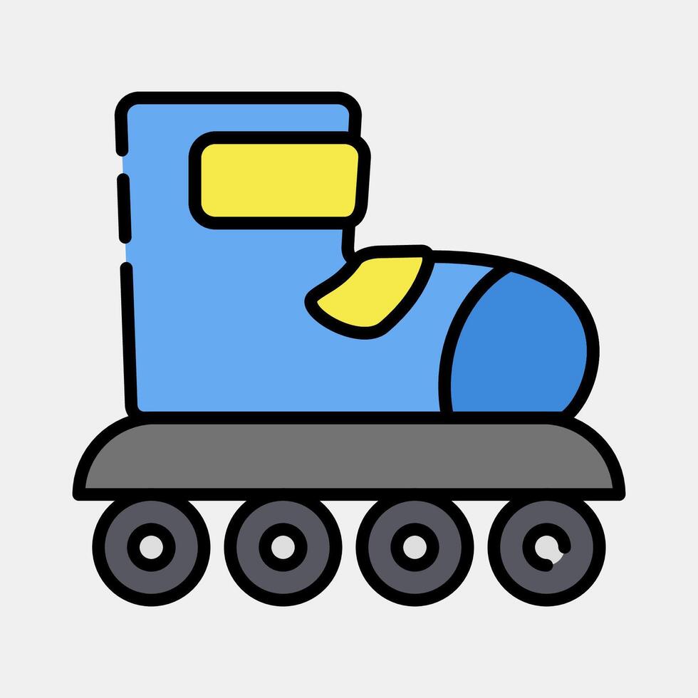 Icon roller blade. Sports elements. Icon in filled line style. vector