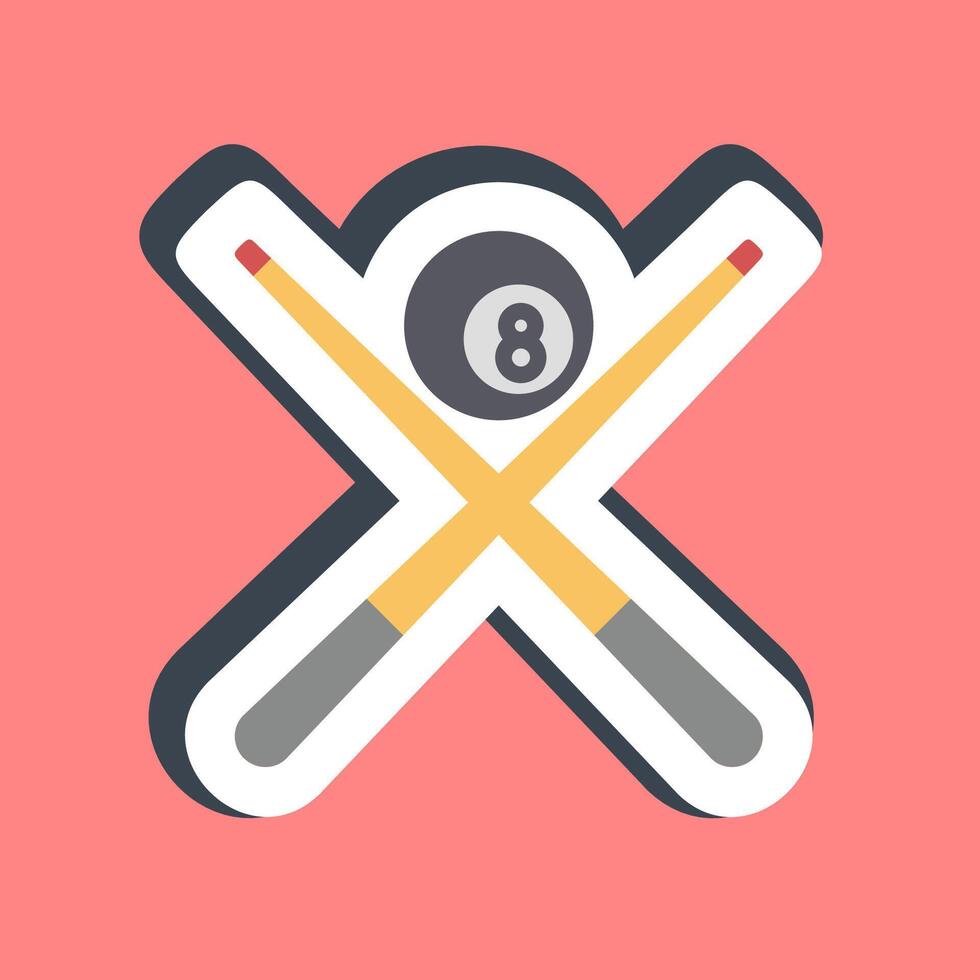 Sticker pool game. Sports elements. vector