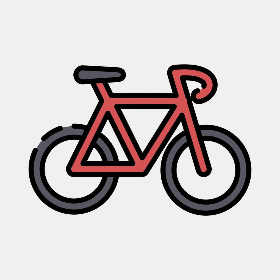 Icon bicycle. Sports elements. Icon in filled line style. vector