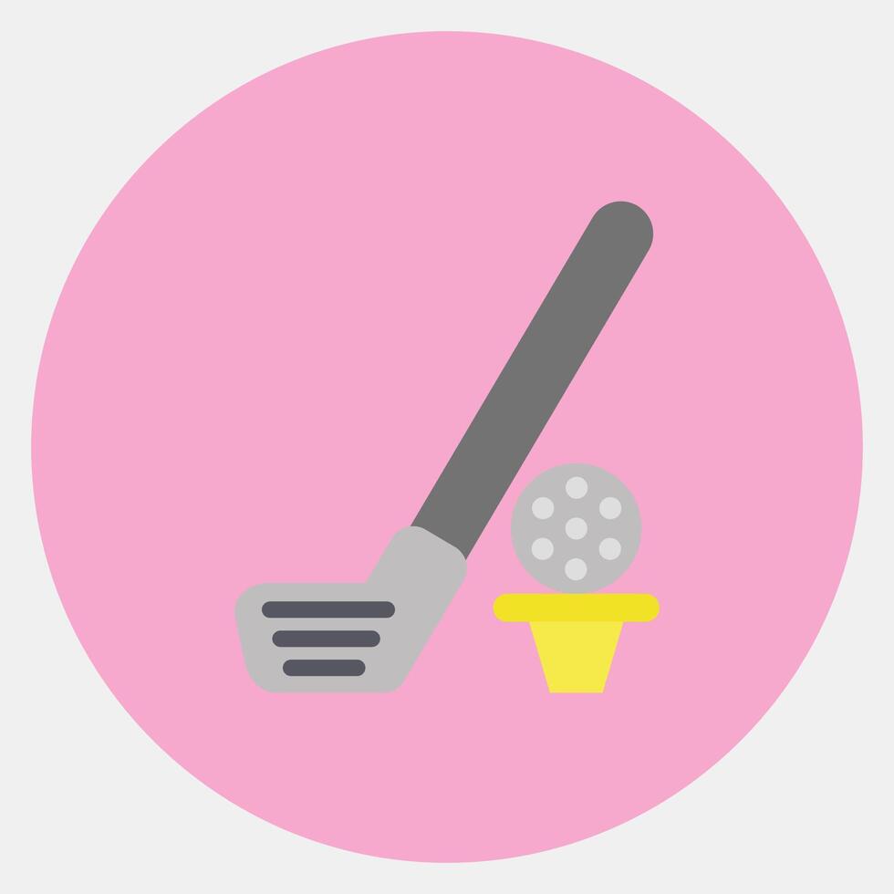 Icon golf. Sports elements. Icon in color mate style. vector